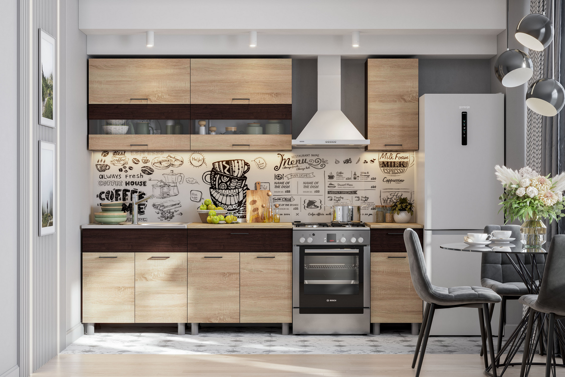 0м. 6м венге дуб сонома. кухня монтана 2м лдсп сонома/венге бтс. кухня кг 2. 8 м.